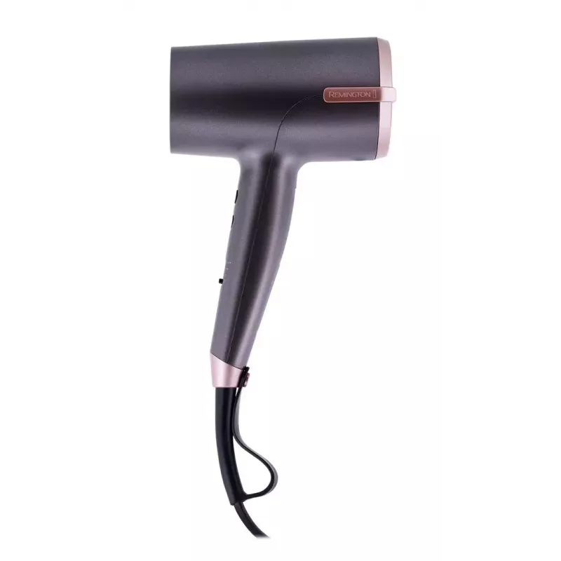 Plaukų džiovintuvas Remington D6077 2000 W, joninė funkcija, vėsaus oro srautas, difuzorius, 3 temperatūros nustatymai, pilka/bronzinė