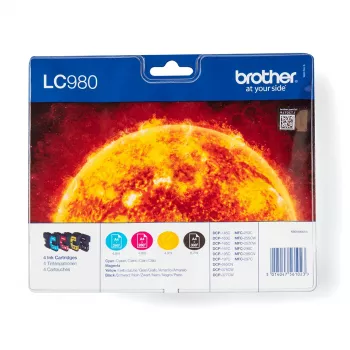 Brother LC980VALBP rašalo kasetė 4 vnt. Originali Juoda, Žydra, Purpurinė, Geltona
