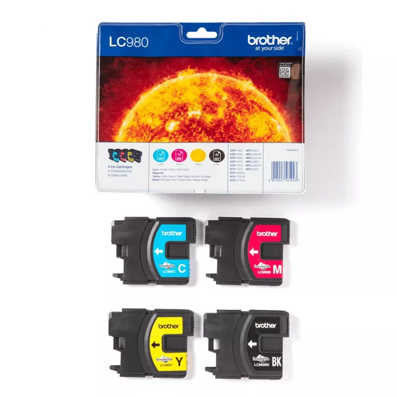 Brother LC980VALBP rašalo kasetė 4 vnt. Originali Juoda, Žydra, Purpurinė, Geltona