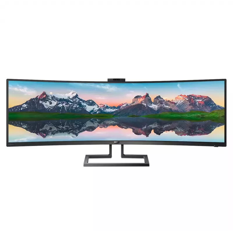 Philips P Line 32:9 SuperWide lenktas LCD ekranas 499P9H/00, 124 cm (48,8 colio), 5120 x 1440 pikselių, UltraWide Dual Quad HD, LCD, 5 ms, juoda