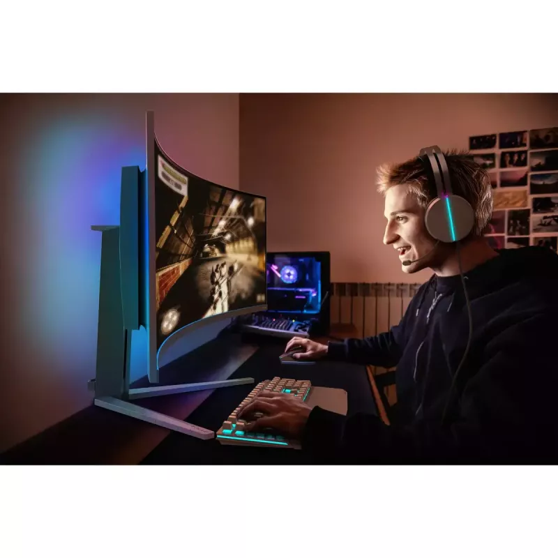 Philips Evnia 8000 49M2C8900L/00 kompiuterio monitorius 124,2 cm (48,9 colio) 5120 x 1440 pikselių Dual QHD QD-OLED Baltas