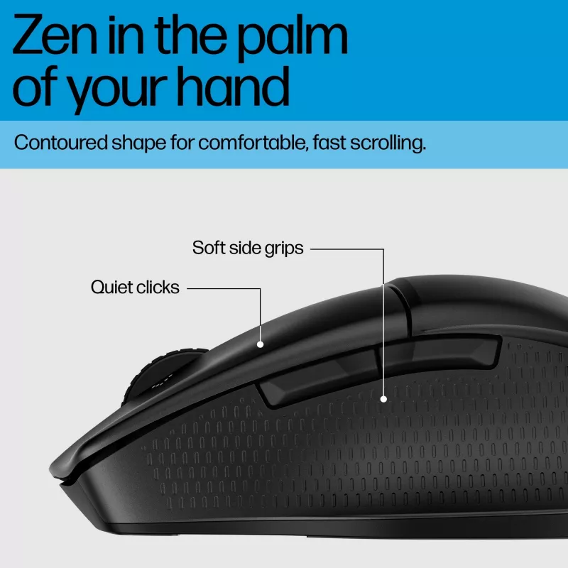 HP 480 Comfort Bluetooth Mouse, dešinei rankai, Bluetooth, 4000 DPI, juoda