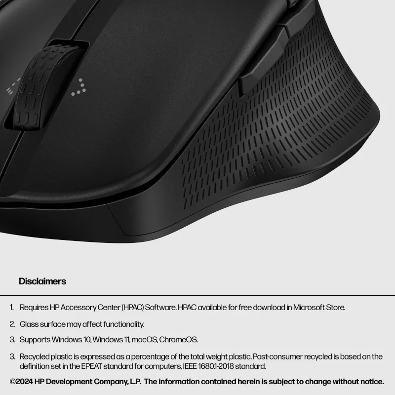 HP 480 Comfort Bluetooth Mouse, dešinei rankai, Bluetooth, 4000 DPI, juoda