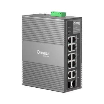 TP-Link Omada 10 prievadų gigabitinis pramoninis lengvai valdomas komutatorius su 6 prievadų PoE+ ir 2 prievadų PoE++