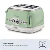 Ariete 156 4 dalių vintage skrudintuvas, 1600 W, 6 skrudinimo lygiai, nerūdijantis plienas, dažytas pasteline žalia spalva, be sumuštinių laikiklių. Žalia