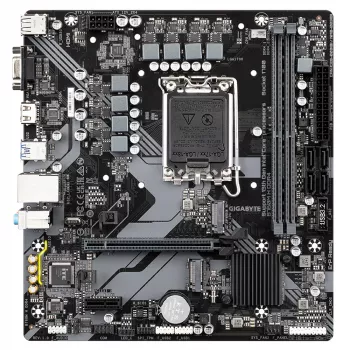 GIGABYTE B760M H DDR4 pagrindinė plokštė – palaiko Intel Core 14-os kartos procesorius, 6+1+1 fazių skaitmeninį VRM, iki 3200 MHz DDR4 (OC), 2x PCIe 4.0 M.2, GbE LAN, USB 3.2 Gen1