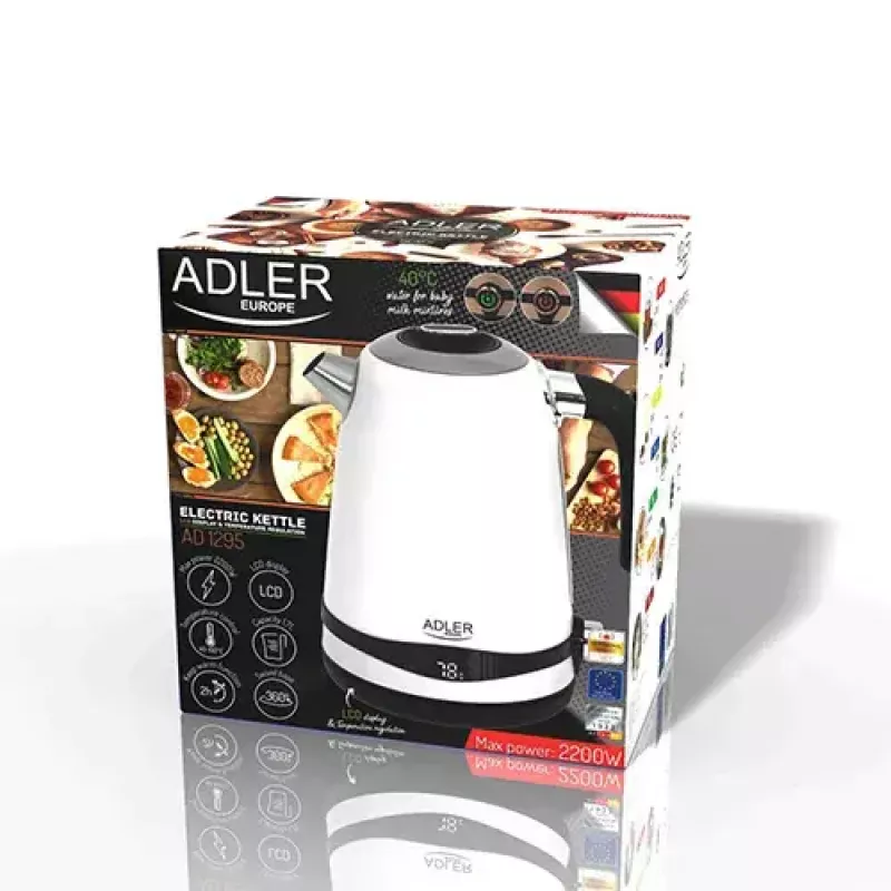Elektrinis virdulys Adler 1.7 L 2200 W Baltas