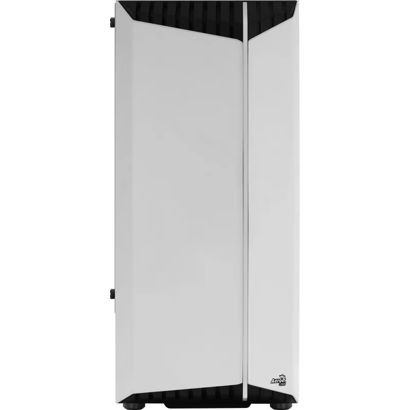 PC korpusas AEROCOOL Bionic Midi Tower White — ATX, grūdintas stiklas, 2x3,5 colio lizdai, 6x2,5 colio, 297 mm GPU, mėlynas LED
