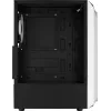 PC korpusas AEROCOOL Bionic Midi Tower White — ATX, grūdintas stiklas, 2x3,5 colio lizdai, 6x2,5 colio, 297 mm GPU, mėlynas LED