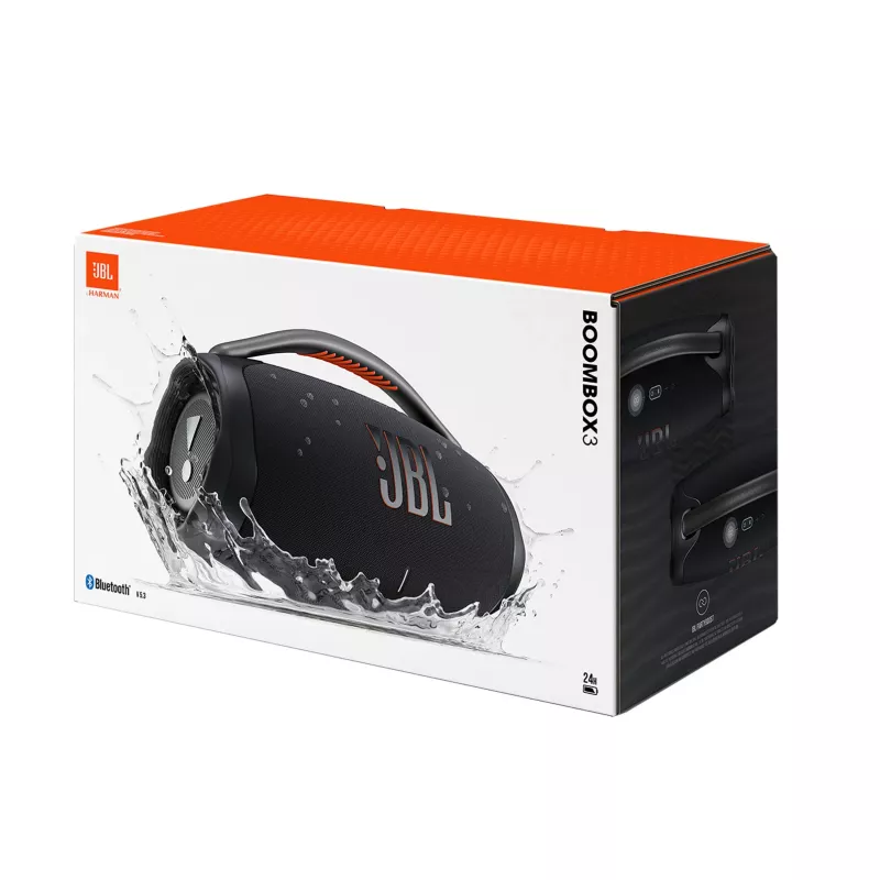 JBL BOOMBOX 3 nešiojamas stereofoninis garsiakalbis, juodas