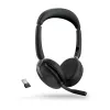 Jabra Evolve2 65 Flex - Link380a MS Stereo, laidinis ir belaidis, 20 - 20000 Hz, biuras/skambučių centras, 136 g, ausinės, juodos