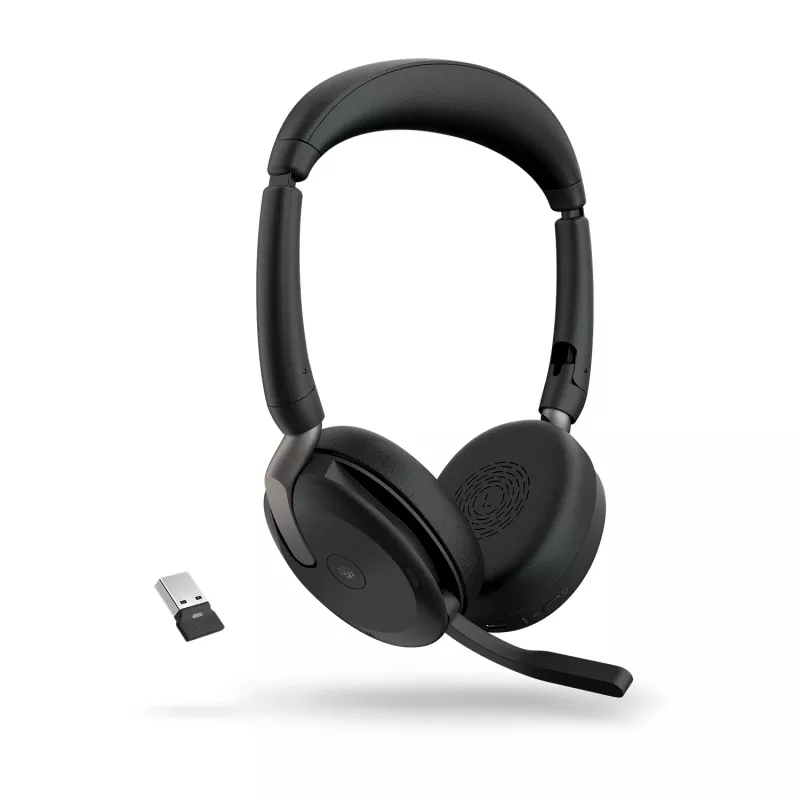 Jabra Evolve2 65 Flex - Link380a MS Stereo, laidinis ir belaidis, 20 - 20000 Hz, biuras/skambučių centras, 136 g, ausinės, juodos