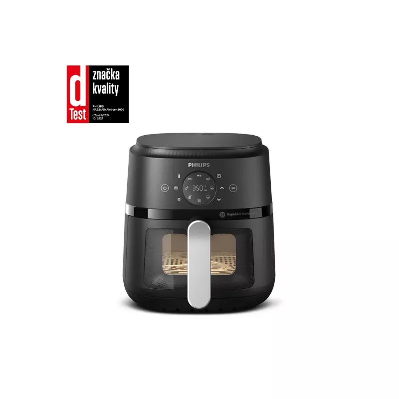 Philips 2000 serijos NA221/00 gruzdintuvė Viena 4,2 L Atskira 1500 W Karšto oro gruzdintuvė Juoda, Sidabrinė
