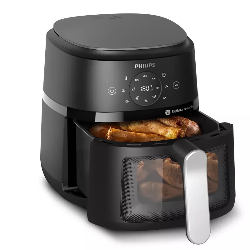Philips 2000 serijos NA221/00 gruzdintuvė Viena 4,2 L Atskira 1500 W Karšto oro gruzdintuvė Juoda, Sidabrinė