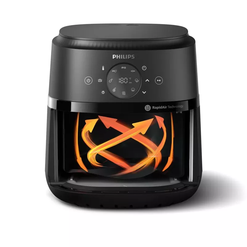 Philips 2000 serijos NA221/00 gruzdintuvė Viena 4,2 L Atskira 1500 W Karšto oro gruzdintuvė Juoda, Sidabrinė