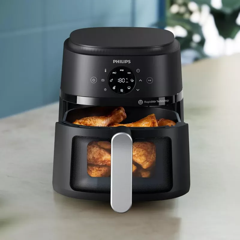 Philips 2000 serijos NA221/00 gruzdintuvė Viena 4,2 L Atskira 1500 W Karšto oro gruzdintuvė Juoda, Sidabrinė