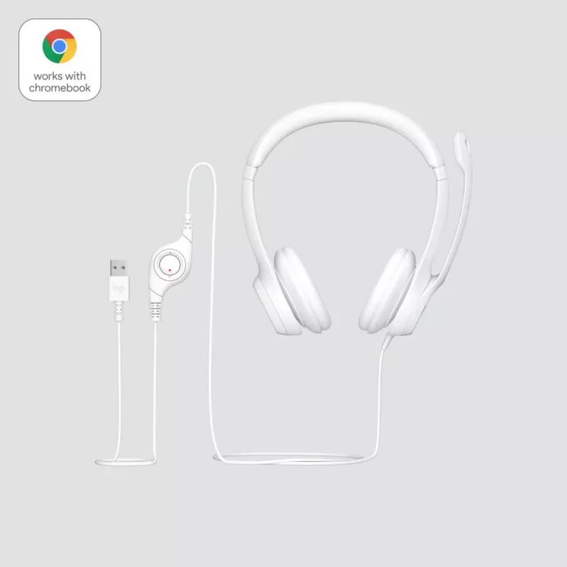 LOGITECH laisvų rankų įranga - H390 - USB-a - Beveik balta
