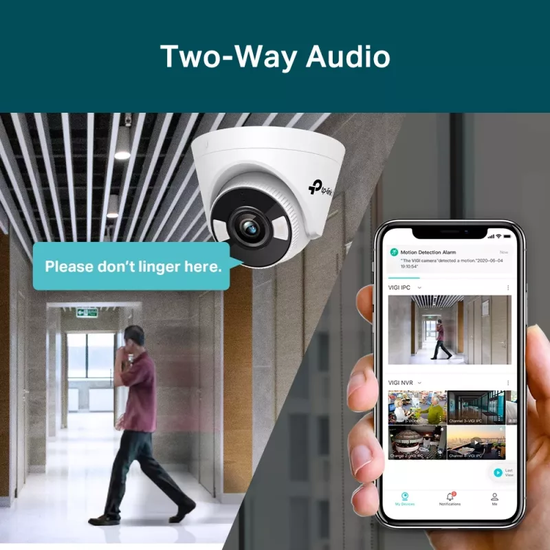 TP-Link VIGI 5MP Full-Color Turret Network Camera, IP apsaugos kamera, Vidinė, Laidinė, 120 dB, CE, NTRA, VCCI, KC, BSMI, FCC, IC, Lubos