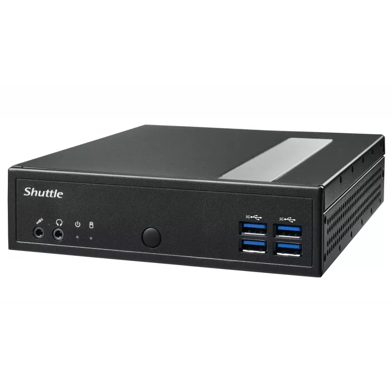 Shuttle XPC slim Barebone DL30N, Intel N100, 1x DDR5, 2x LAN (2x 2.5Gbit), 2xCOM, 1xHDMI, 1xDP, 1x VGA, beventiliatorinis, 24/7 nuolatinis veikimas