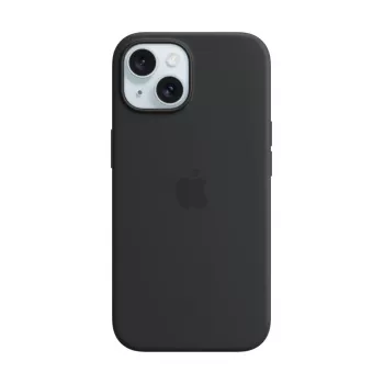 APPLE iPhone 15 - Silikoninis Dėklas su MagSafe - Juodas
