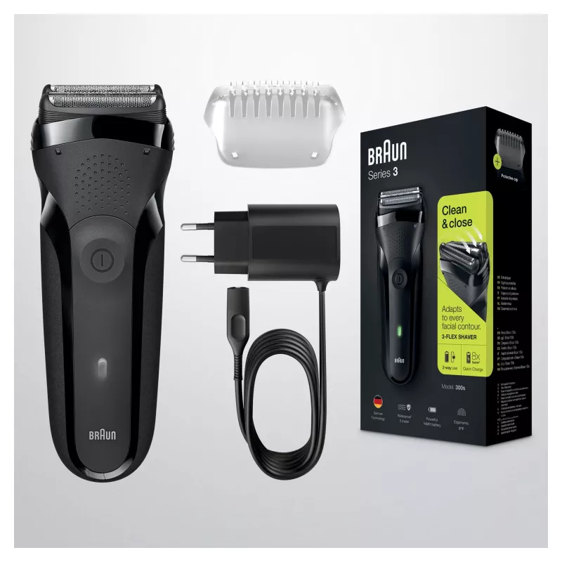 Braun Series 3 Shave&Style 300BT elektrinė barzdaskutė, vyrų skustuvas, juodas