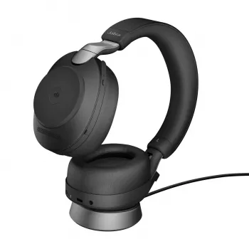 Jabra Evolve2 85 - Link380c MS Stereo Stand, juoda, laidinis ir belaidis, biuras/skambučių centras, 20 - 20000 Hz, 286 g, ausinės, juoda