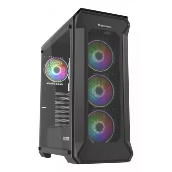 GENESIS Irid 505 ARGB Midi bokštas juodas, permatomas