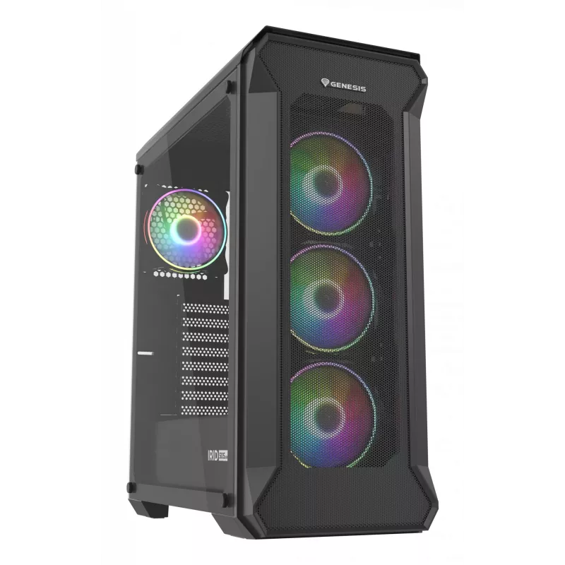 GENESIS Irid 505 ARGB Midi Tower juoda, permatoma