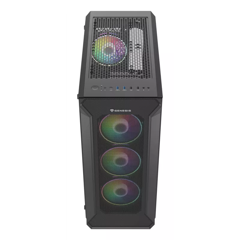 GENESIS Irid 505 ARGB Midi Tower juoda, permatoma