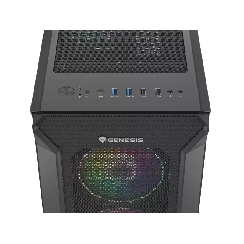 GENESIS Irid 505 ARGB Midi Tower juoda, permatoma
