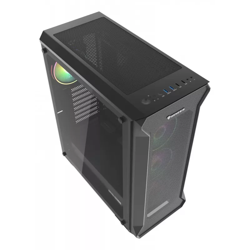 GENESIS Irid 505 ARGB Midi Tower juoda, permatoma