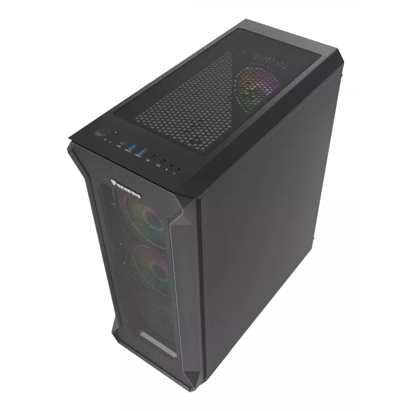 GENESIS Irid 505 ARGB Midi Tower juoda, permatoma