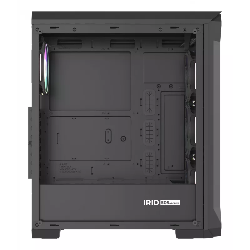GENESIS Irid 505 ARGB Midi Tower juoda, permatoma