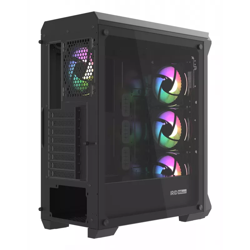 GENESIS Irid 505 ARGB Midi Tower juoda, permatoma