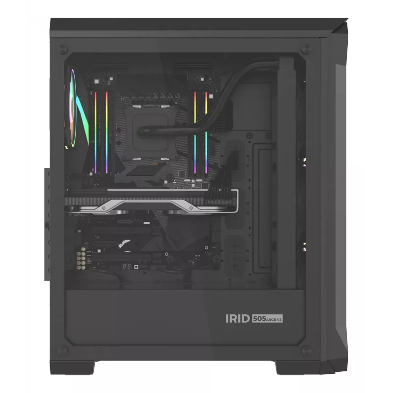 GENESIS Irid 505 ARGB Midi Tower juoda, permatoma