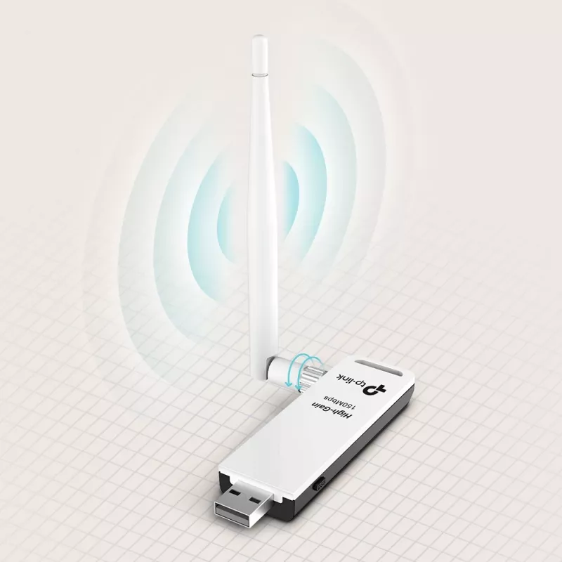 Tinklo plokštė TP-Link TL-WN722N, WLAN 150 Mbit/s, USB, Wi-Fi 4, 2,4 GHz