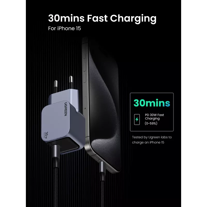 Ugreen 35006 mobilusis įrenginio įkroviklis Universalus Pilka AC Vidinis