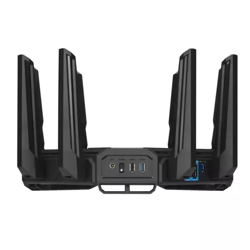 ASUS ROG Rapture GT-BE19000 belaidis maršrutizatorius Multi-Gigabit Ethernet Triju juostų (2,4 GHz / 5 GHz / 6 GHz) Juoda, Raudona