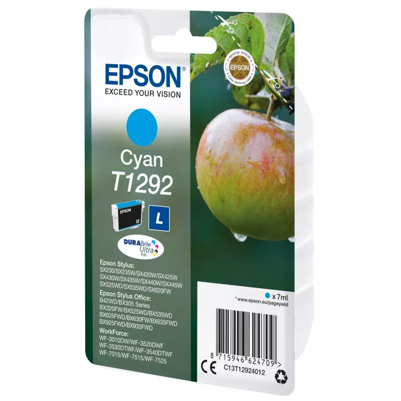 Epson Singlepack Žydra T1292 DURABrite Ultra rašalas, žydra, 7 ml, 1 vnt., 474 puslapiai