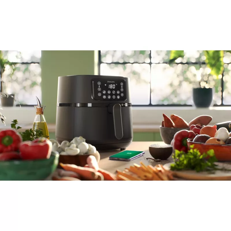 Philips 5000 serijos Airfryer HD9285/90 XXL Connected, Karšto oro gruzdintuvė, 7.2 L, 1.4 kg, Rapid Air, 40 °C, 200 °C