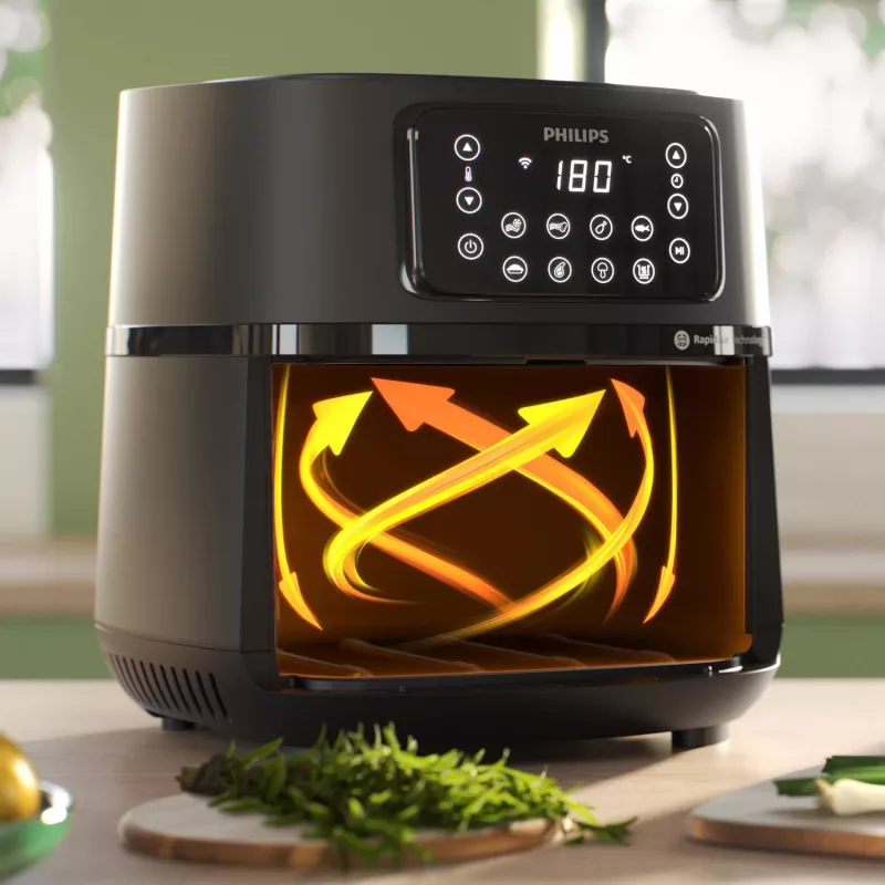 Philips 5000 serijos Airfryer HD9285/90 XXL Connected, Karšto oro gruzdintuvė, 7.2 L, 1.4 kg, Rapid Air, 40 °C, 200 °C