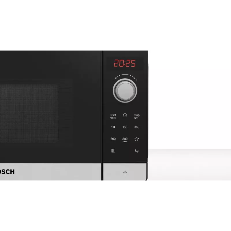 Bosch Serie 2 FFL023MS2 mikrobangų krosnelė Juoda, Nerūdijantis plienas Solo mikrobangų krosnelė Pastatoma 20 L 800 W