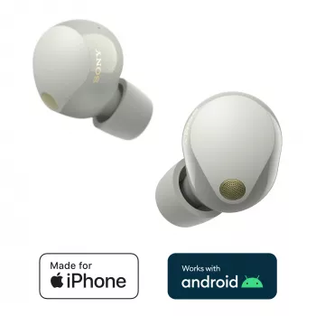 Sony WF-1000XM5 ausinės belaidės į ausis įdedamos skambučiams/muzikai Bluetooth sidabrinės