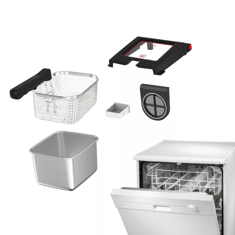 Tefal Clear Duo FR600D viena 0,65 L atskirai stovinti 2000 W gruzdintuvė juoda, nerūdijantis plienas