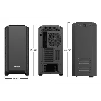 PC korpusas be quiet! Silent Base 601 Midi Tower juodas