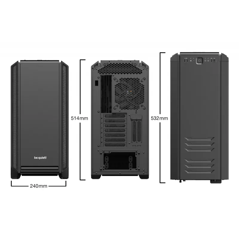PC korpusas be quiet! Silent Base 601 Midi Tower juodas
