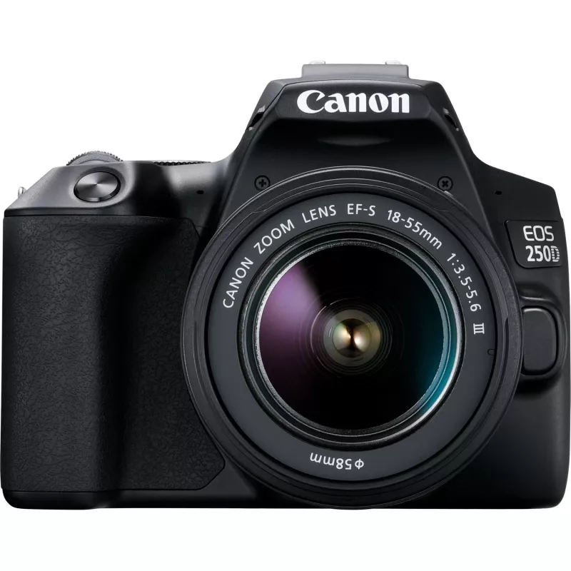 Canon EOS 250D + EF-S 18-55mm f/3.5-5.6 III SLR fotoaparato rinkinys 24,1 MP CMOS 6000 x 4000 pikselių juoda