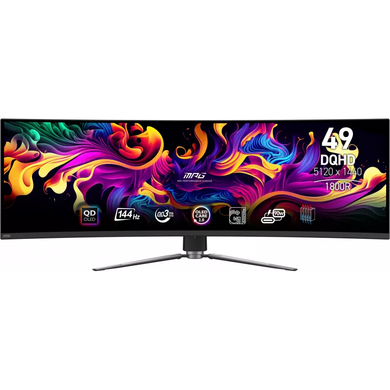 MSI MPG 491CQP QD-OLED kompiuterio monitorius 124,5 cm (49 col.) 5120 x 1440 pikselių DQHD juodas