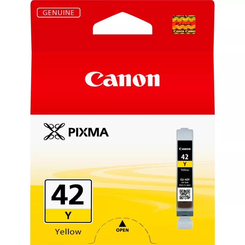 Canon CLI-42Y geltonos spalvos rašalo kasetė, standartinė talpa, geltona, pigmentinis rašalas, 1 vnt., 284 puslapiai
