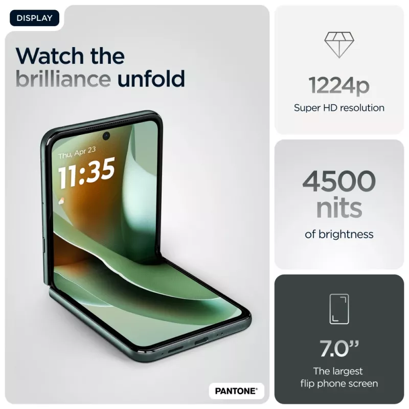 Motorola razr 60 ultra 17,7 cm (6,96 colio) dviejų SIM kortelių Android 15 5G USB Type-C 16 GB 512 GB 4700 mAh Žalia